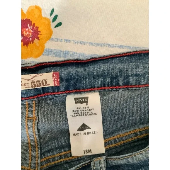 Levis 550 Relaxed Boot Cut Jeans Womens 18W Medium Wash Stretch Denim 291018-334 - Picture 6 of 14